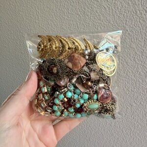Vintage Jewelry Lot with Gold and Turquoise Accents
